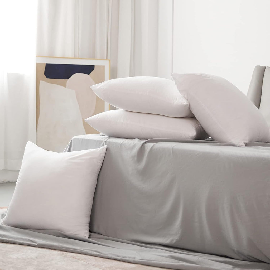 Novilla Pillow 65X65 Set de 2, 2800G (1400Gx2) Pernă reglabilă în înălțime Pernă pătrată de dormit Pernă albă de pat cu zip față de pernă lavabilă Perne standard Naty Shop Seria 14 65X65Cm (4 bucăți)