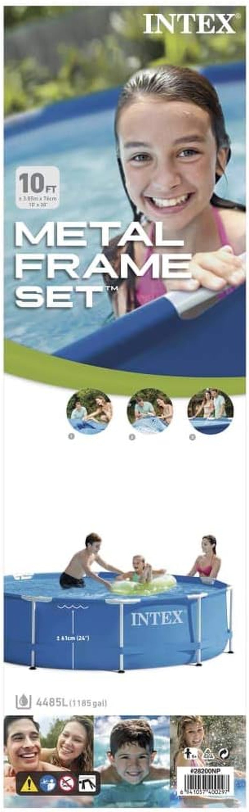 Intex 28202GN overjordisk pool med metalramme - Ø 305 x 76 cm, blå