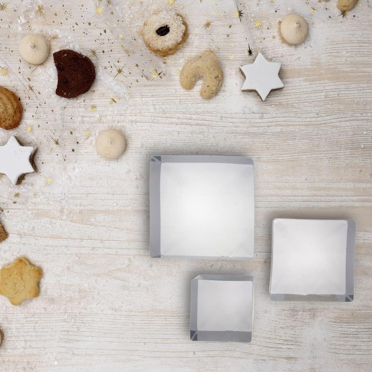 Formă de biscuiți pătrată Fackelmann, oțel, argintie