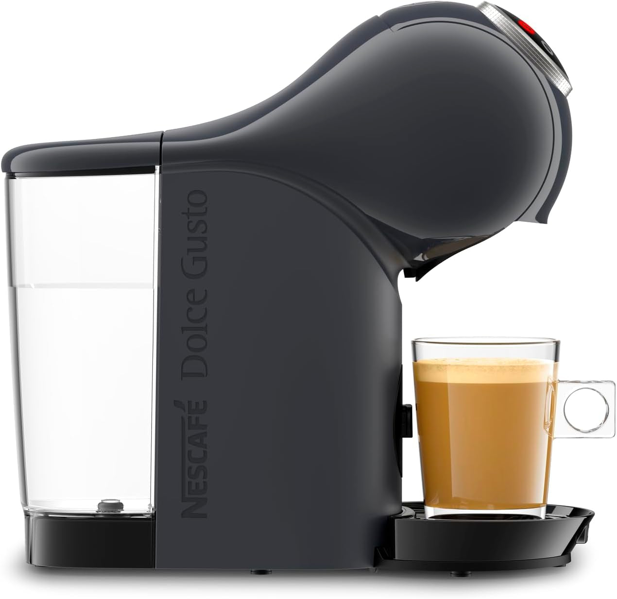 NESCAFÉ Dolce Gusto Genio S Plus de Krups, aparat de cafea compact cu capsule, capacitate 0,8 litri, 1500 wați, avertizare automată de detartrare, gri cosmic, KP340B