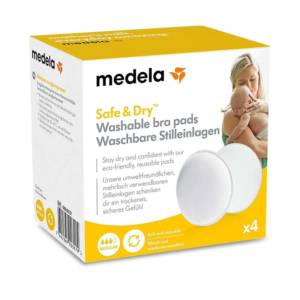 Medela Waschbare Stilleinlagen, 4 Stück Tilbehør Mad og Amning Bebe Naty Shop