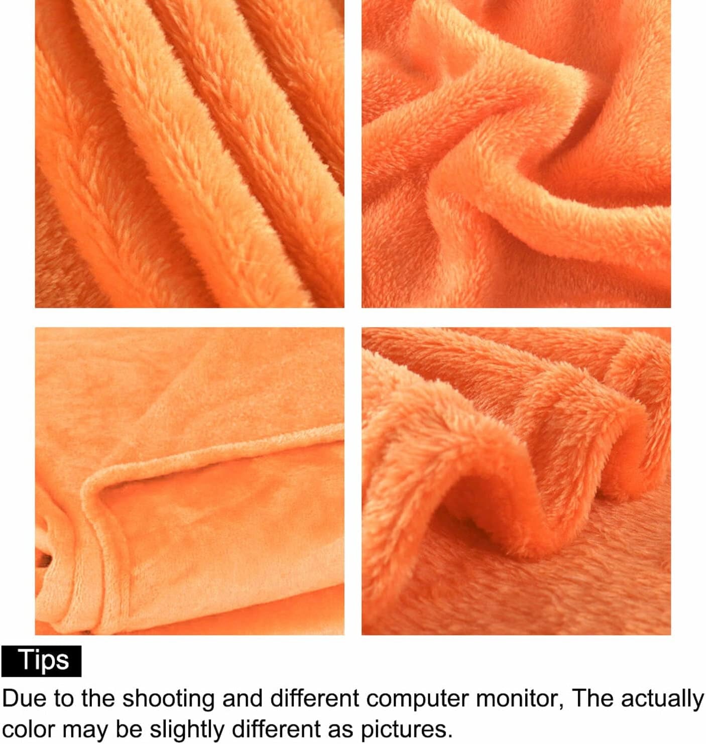 Sourcing Map Hyggeligt tæppe tæppe sengetæppe Blødt & varmt fleece tæppe som sofa tæppe Sofa tæppe Stue og krammetæppe Blødt plys uldtæppe Orange 150X200Cm Senge og tæpper Besuche den uxcell-Store