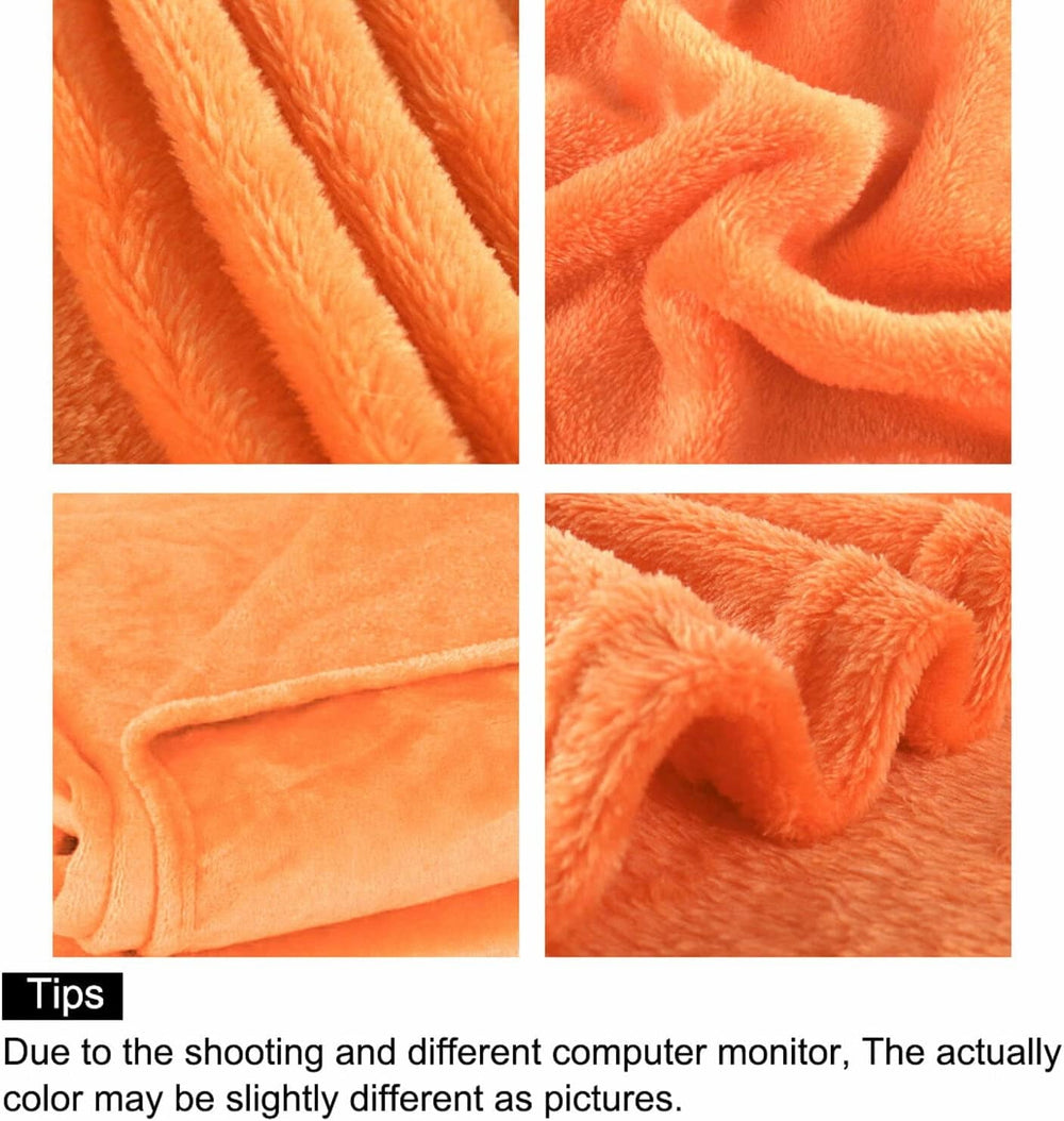 Sourcing Map Hyggeligt tæppe tæppe sengetæppe Blødt & varmt fleece tæppe som sofa tæppe Sofa tæppe Stue og krammetæppe Blødt plys uldtæppe Orange 150X200Cm Senge og tæpper Besuche den uxcell-Store