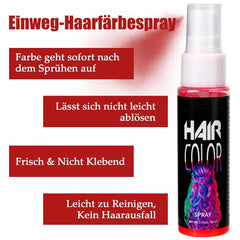 Culoare spray pentru păr, Vopsea de păr temporară spray roșu, Vopsea de păr colorată roșu, Vopsea de păr lavabilă, Spray de culoare pentru păr roșu viu, Vopsea de păr instant, Vopsea de păr pentru carnaval, Halloween, Cosplay, Party Vopsea pentru par Naty Shop