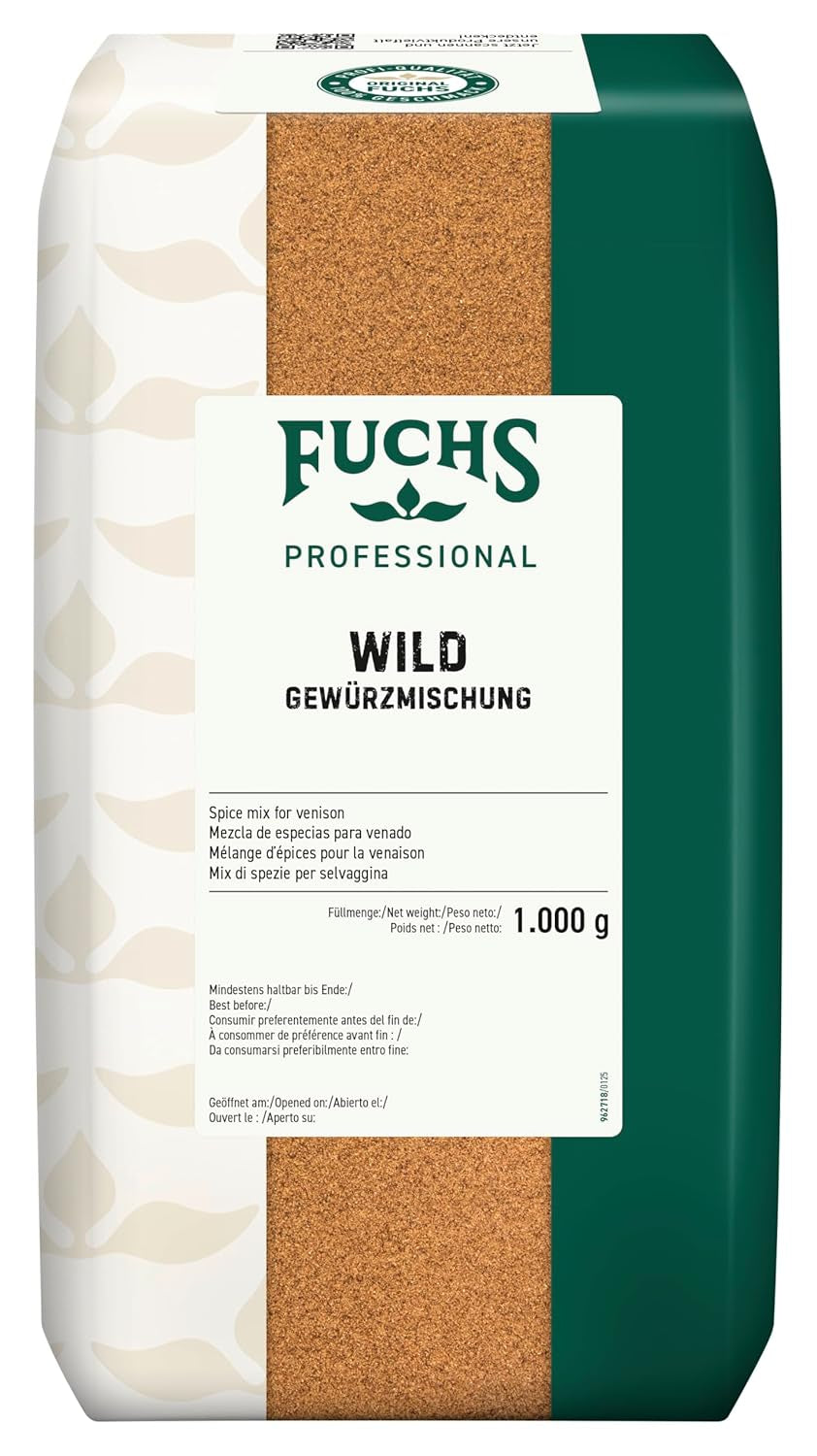 Fuchs Professional - Wildgewürz | Zum Würzen von allerre Wildgerichten und dunklen Saucen | Profi-Qualität für Großverbraucher und Gastronomie | 1 kg im genbrugspose
