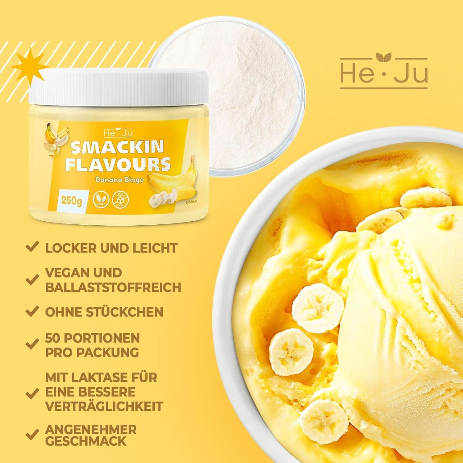 He-Ju, Pulver med banansmag, 250 gram Aromas Naty Shop