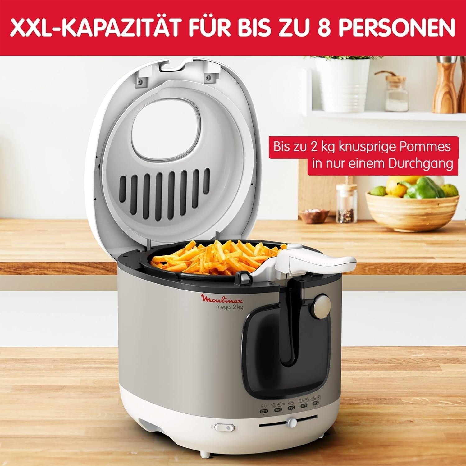 Frituregryde AM4800 Mega 2Kg, oliefrituregryde, lugtfilter, 1800 W Hvidevarer Naty Shop