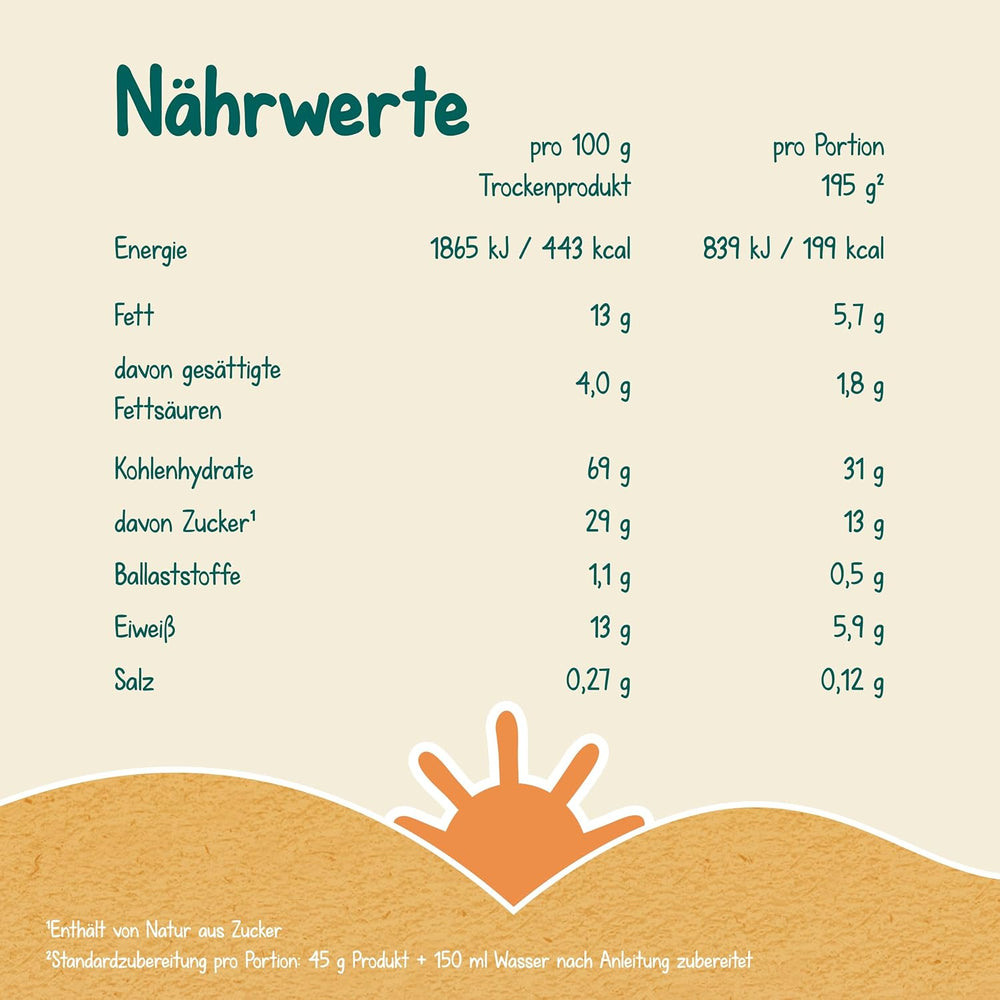 Milupa Stracciatella Mælkegrød - Glutenfri, palmeoliefri babykorn - Fri for konserveringsmidler og farvestoffer - Fra 8 måneder - 4 x 400 g
