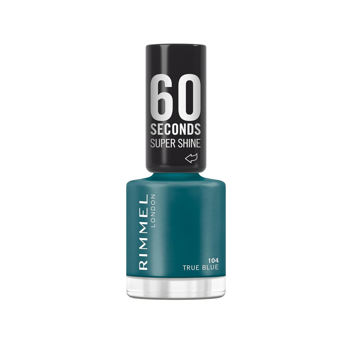 Rimmel 60 Seconds Super Shine Neglelak, Hurtigtørrende, Levende Farve, Langvarig, 8ml, 104 True Blue