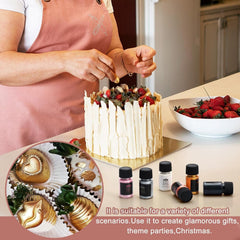 Sclipici comestibil lichid - 6 culori metalice, pudră sclipici comestibilă lichidă pentru decorarea torturilor, copt, macaroane - colorant alimentar metalic, culori sclipici pentru fursecuri, fondant, prăjituri, brioșe