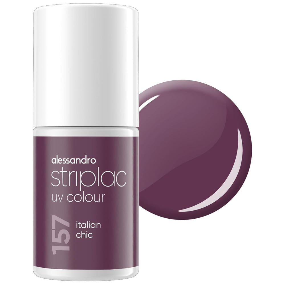 UV-neglelak alessandro Striplac Midnight Black – Delikat og langtidsholdbar – Nem fjernelse takket være peel-off fjernelsesteknologi – Vegansk og grusomhedsfri – 8 ml