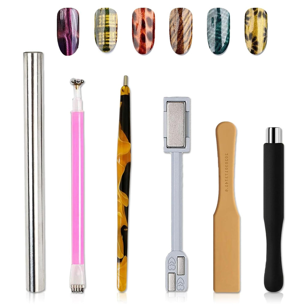 14 Stück Nail Art Werkzeug Magnetstift DIY Magic 3D Magnet Stick Set Verwendung Mit Cat Eye Gel Pulver Oder Nagellack - Magnetische Stift Katze Eye Pen Für Ideal Katzenaugen Magische Effekt