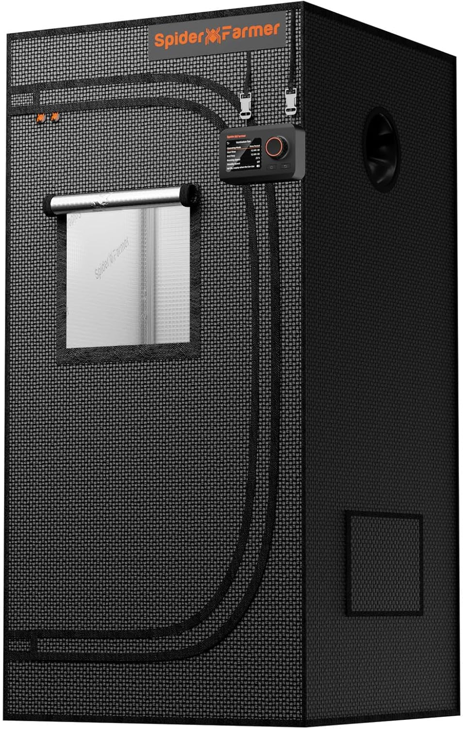 Spider Farmer Pro 70x140x200cm voksetelt med rulledør, observationsvindue, aftageligt gulvpanel, Mylar 2000D stof, til indendørs hydroponics med SF4000, G4500, SE4500