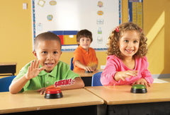 Learning Resources Light & Sound Buzzer jocuri educaționale de la 3 ani Jucărie de întrebări pentru copii cu 4 sunete diferite pentru serile de jocuri și sălile de clasă Jucarii Bebe Naty Shop