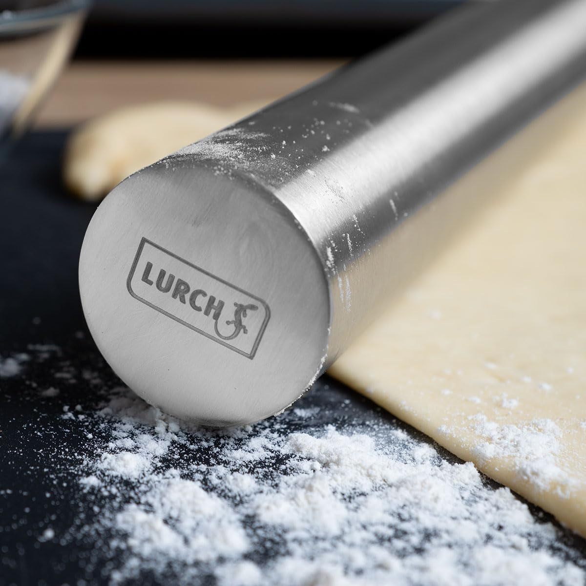 LURCH Teigrolle "Backblech" Edelstahl 18/10 26cm