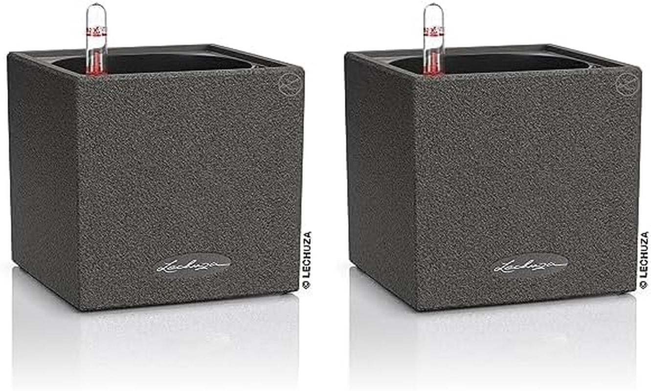 Cub de plante aromatice de înaltă calitate LECHUZA CANTO Stone 14 cu sistem de udare cu bețișor, gri piatră