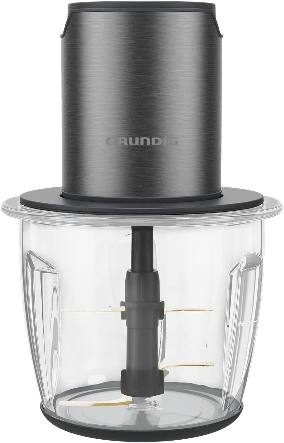 Grundig Delisia Novus CH 7140 Professionel Multi-Zerkleinerer, 500 Watt, 4 Edelstahlmesser Mit Zirkonium-Beschichtung, 1L Glasbeholder, 2 Stufen, Anti-Slip-Unterlage, Dark Inox/Schwarz Kitchen Naty Shop
