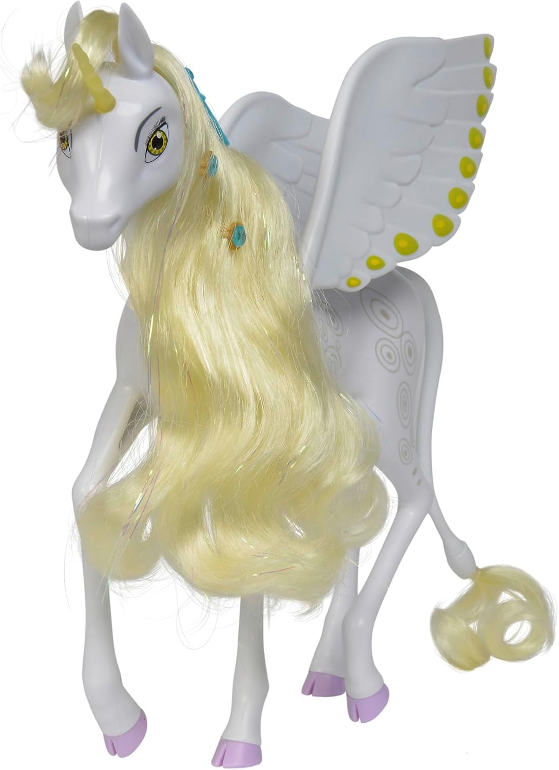Simba 109480093 - Mia and Me Unicorn Onchao, Med bevægelige vinger, hårspænder, stylingbørste, legehest, pony, Centopia, fra 3 år, pink Naty Shop Dolls