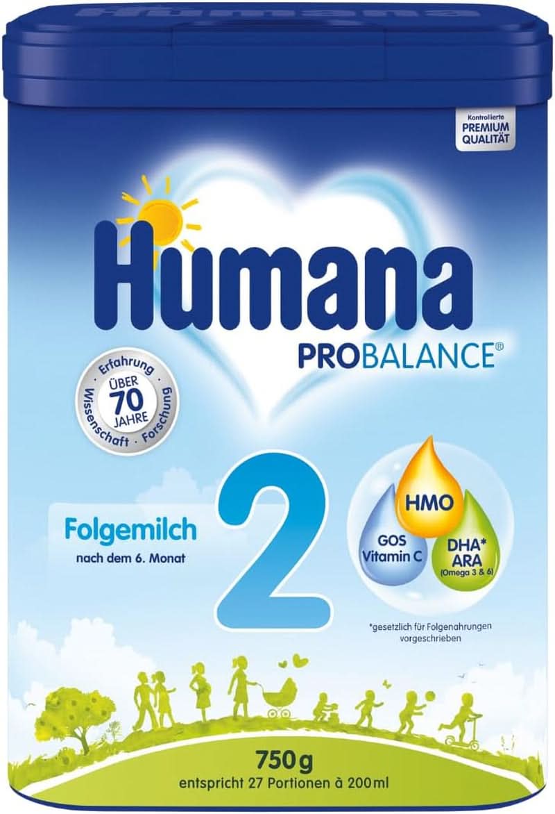 Humana PROBALANCE 2 tilskudsmælk, efter 6. måned, 750 gram Mor og barn Naty Shop 750 gram