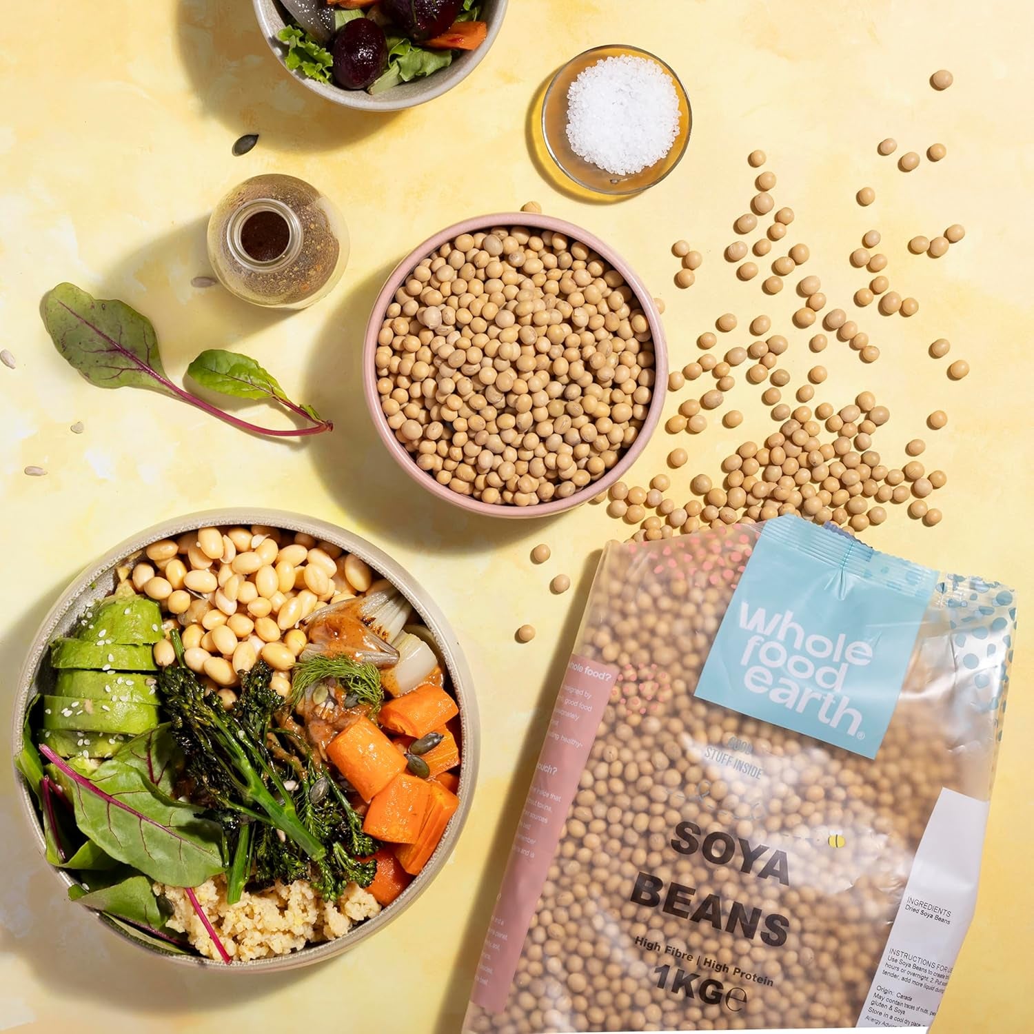 Wholefood jordsoja - ikke-GMO - naturlig - vegansk - mælkefri - uden tilsat sukker 1 kg