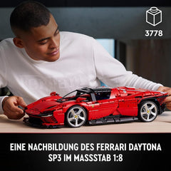 LEGO Technic Ferrari Daytona SP3 Model Kit 1:8 Skala, Rød Super Sports Car, Extended Car Model Samlerobjekt, Ultimate Car Concept 42143 Byggesæt Besuche den LEGO-Store