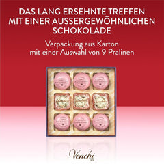 Venchi - Gaveæske med 9 chokolader Baciodidama og Vegan Chocoviar Gianduia, glutenfri, Valentinsdag Collection Chocolates Naty Shop
