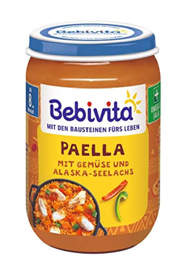 Meniuri De la 8 luni Spaghetti Bolognese, pachet de 6 (6 X 220 grame), mediu Mama si Copilul Naty Shop 6 x 220 grame Paella cu legume și polac de Alaska