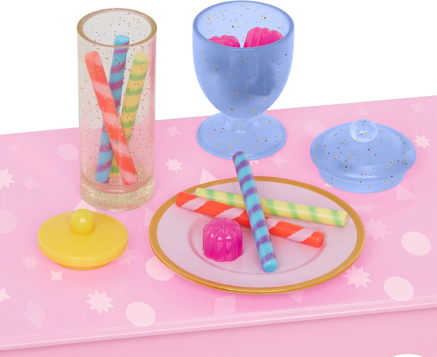Glitter Girls - GG Surprise Birthday Party Set & Sashka - Bewegliche 36cm Puppe Sashka - Überraschungs-Geburtstagsparty-Set - Tisch & Stühle Möbel - 3 Jahre +
