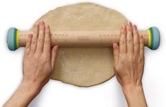 Joseph Joseph Duo Nudelholz med Einstellbare Teigdicke, Back- og Teigroller, Buchenholz, Mehrfarbig, Opal