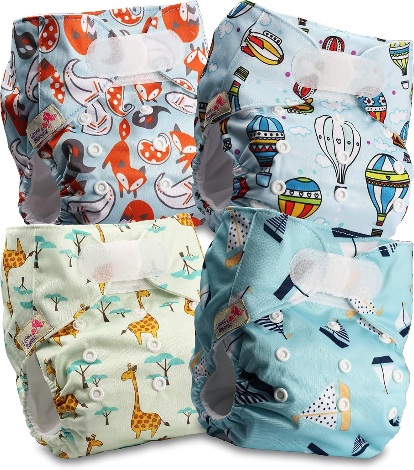 Littles og Bloomz genanvendelig ble FLV2-0602, standard krog og løkke lukning, 6 bleer