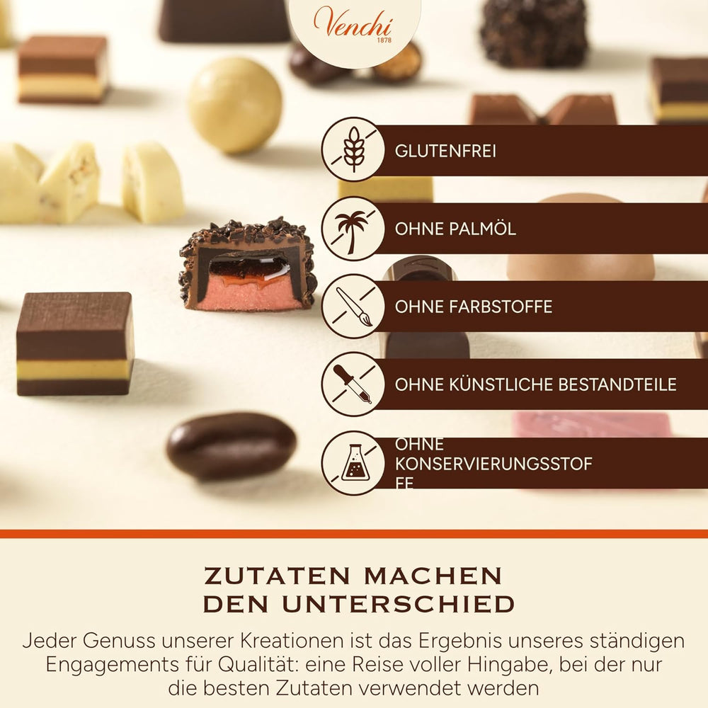Venchi – Chocoviar Gianduia, praliner i 1 kg pose, Gianduia chokolade fremstillet udelukkende med "Piemonte skovhasselnødder", glutenfri, uden kunstige farver og uden konserveringsmidler
