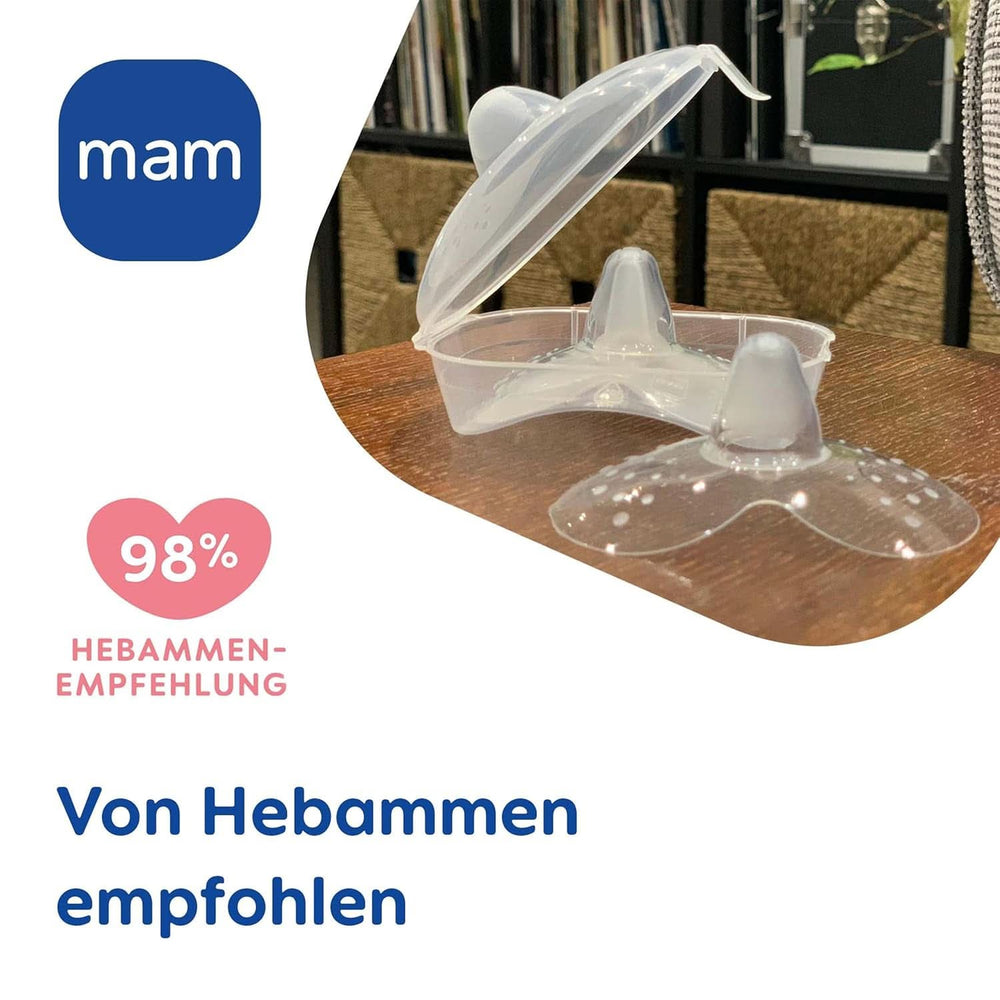 MAM Stillhütchen Größe L (Ø 23 Mm) Im 2Er-Set, Extra Weiche Brusthütchen Zum Schutz Beim Stillen, Brustwarzenschutz Für Maximalen Hautkontakt Zwischen Mutter Und Kind Accessories Mad og Amning Bebe Naty Shop