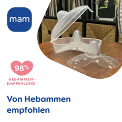 MAM Stillhütchen Größe L (Ø 23 Mm) Im 2Er-Set, Extra Weiche Brusthütchen Zum Schutz Beim Stillen, Brustwarzenschutz Für Maximalen Hautkontakt Zwischen Mutter Und Kind Accessories Mad og Amning Bebe Naty Shop