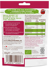 FRECHE FREUNDE Økologiske frugtgeléer, æble, hindbær og ris slikkepinde, frugtagtig sød snack til børn, glutenfri, vegansk, pakke med 20 stk (20 x 30 g)