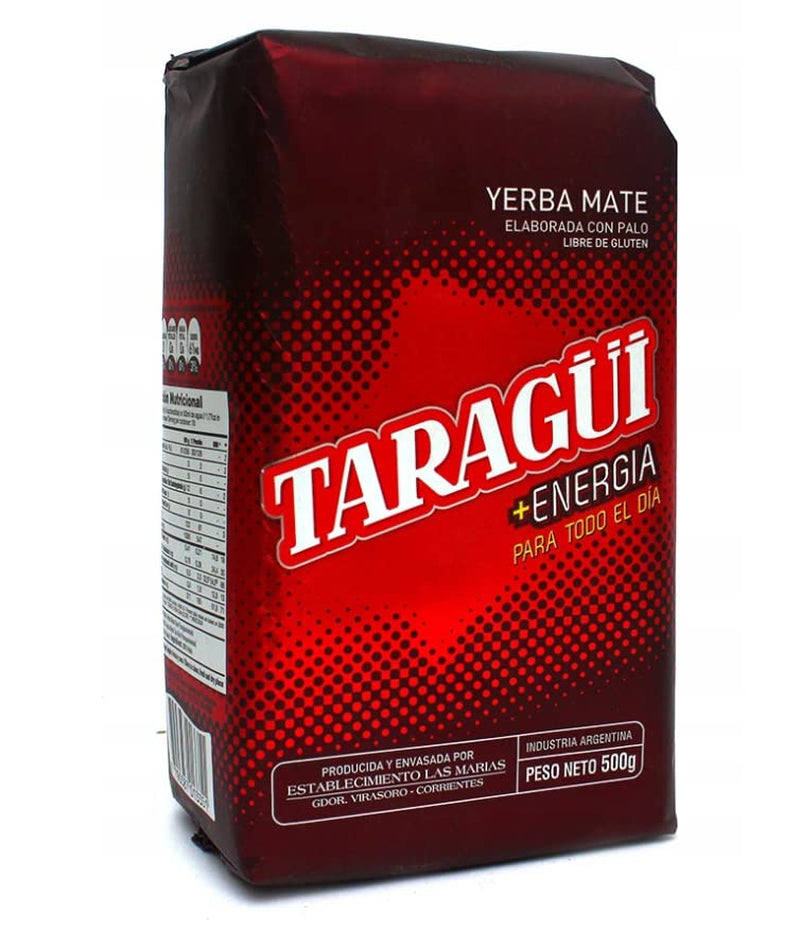 Set de ceai Mate Energia Caffeine | Ceai Yerba Mate Taragui Energia 500 g | Ceai Mate  Caffeine | Alternativă la băuturile energizante și cu cofeină | Ceai Yerba Mate cu frunze întregi 1 kg