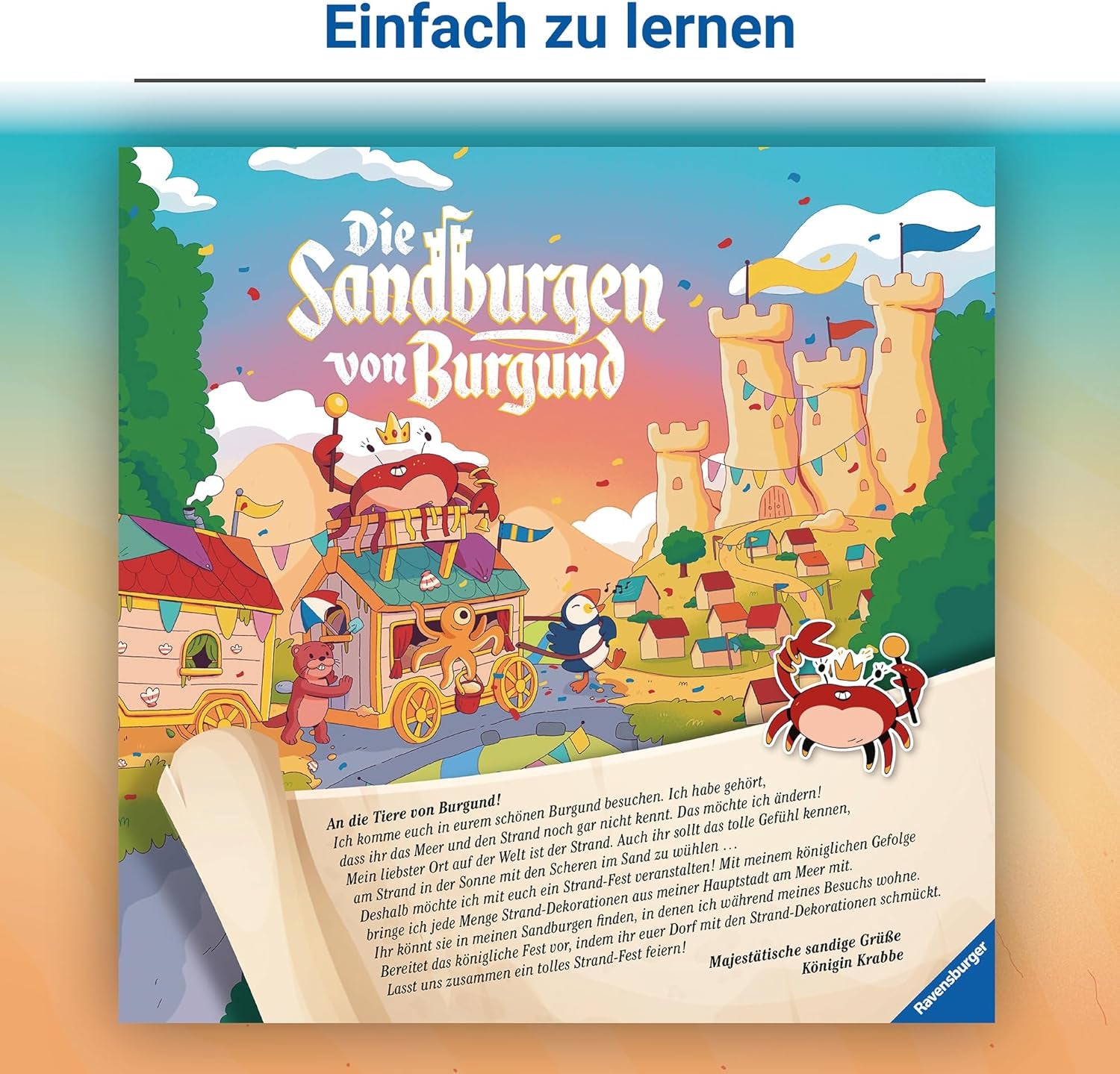Ravensburger 24687 Burgundy Sandcastles - Spil for børn fra 5 år og opefter, for 2-4 spillere