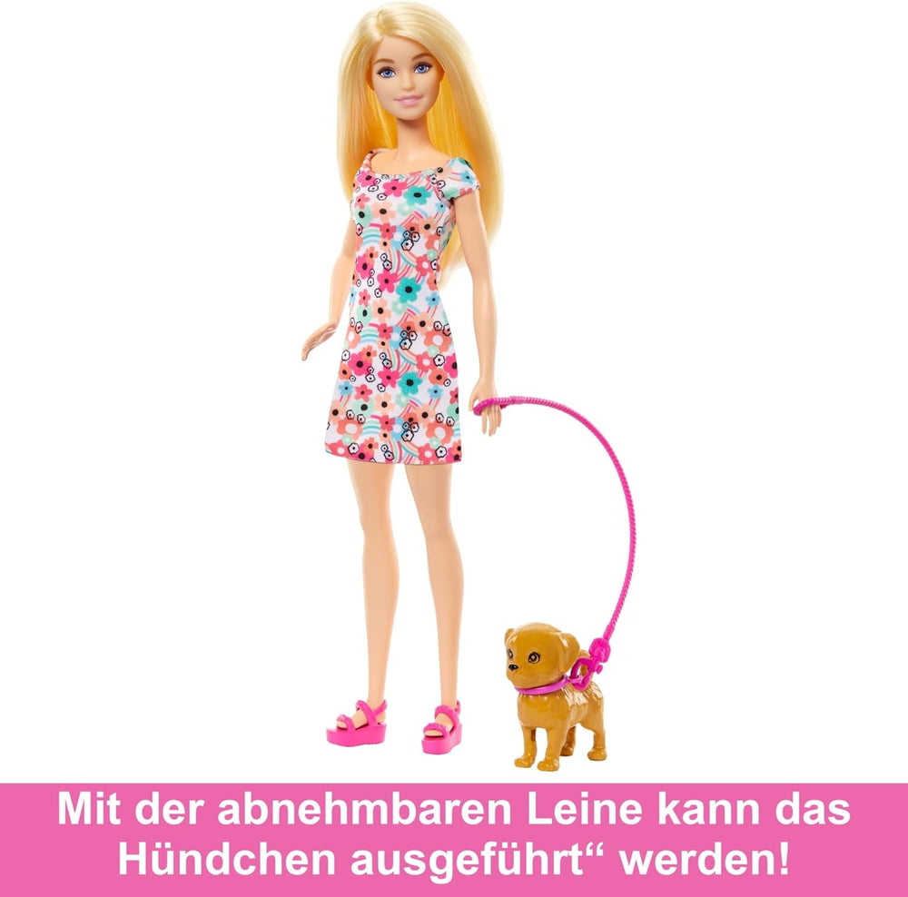 Barbie Dog Duo Duo og tilbehør, inklusive lille hund og stor hund med kørestol, snor, madskål, kæledyrsseng og godbidsknogler, fra 3 år og opefter, HTK37 Naty Shop Dolls