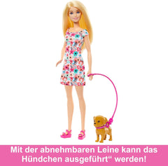Barbie Dog Duo Duo og tilbehør, inklusive lille hund og stor hund med kørestol, snor, madskål, kæledyrsseng og godbidsknogler, fra 3 år og opefter, HTK37 Naty Shop Dolls