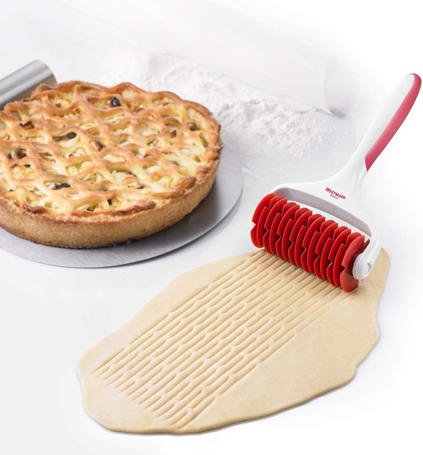 Westmark Gitterroller, Længe: 19,5 cm, Kunststoff, Weiß/Rot, 32182270