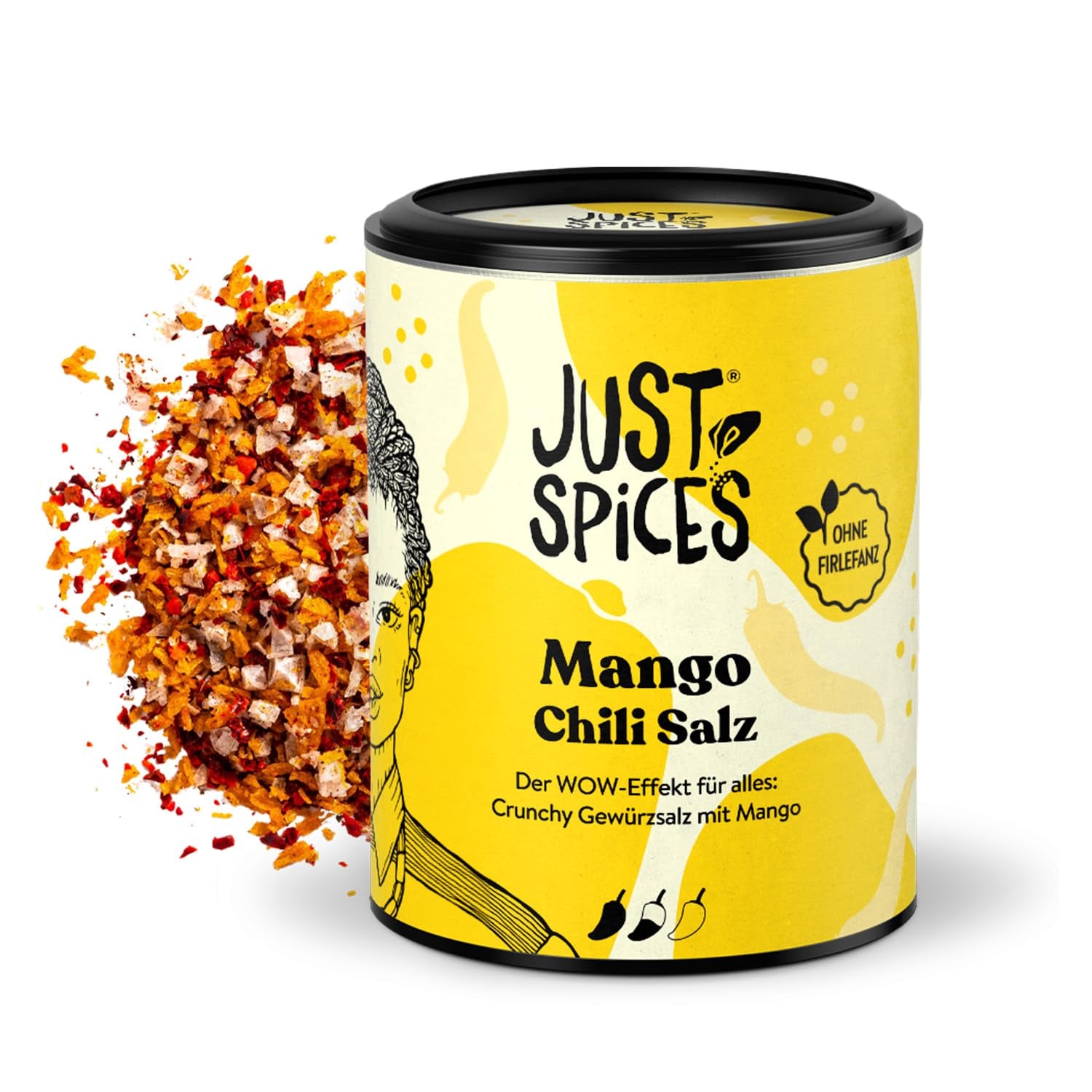 Just Spices Chili Hvidløg Salt I Gewürzmix, der zu allen Gerichten schmeckt I Gewürzdose, 55 g
