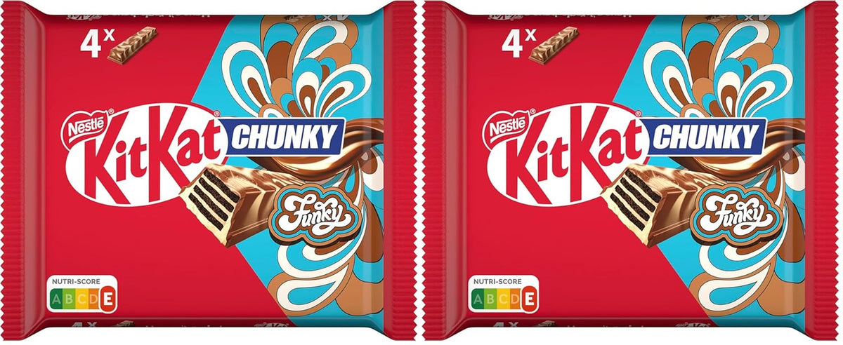 Nestlé Chunky Funky Crispy Wafer i mælkechokolade multipakke 2-pak (4 x 40 g hver)