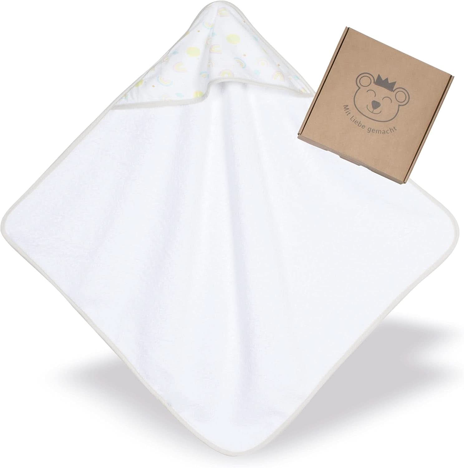 Prosop cu glugă pentru copii | 75X75Cm | 100% bumbac | Oeko-TEX 100 | Furnizorul #1 pentru clinici | Unisex Mama si Copilul Naty Shop