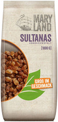 Maryland Sultanas, Tørrede rosiner, naturligt søde, uden tilsat sukker - ingen konserveringsmidler, 1 Kg Dehydrerede produkter Naty Shop