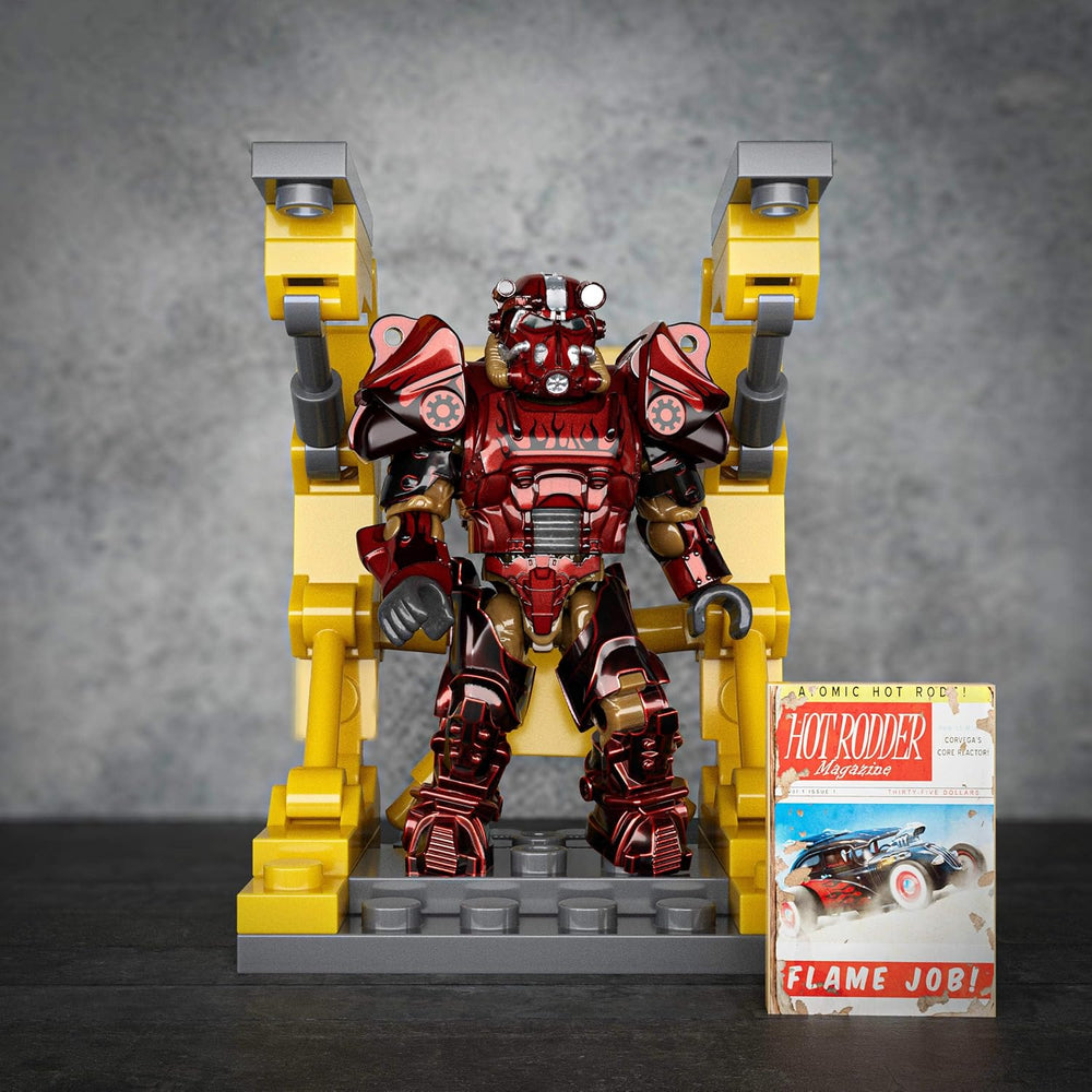 MEGA Fallout Action Figure Bauspielzeug, T-60 Power Armour Collection med 327 stk., 5 Mikro-Action-figurer og tilbehør, for Sammler