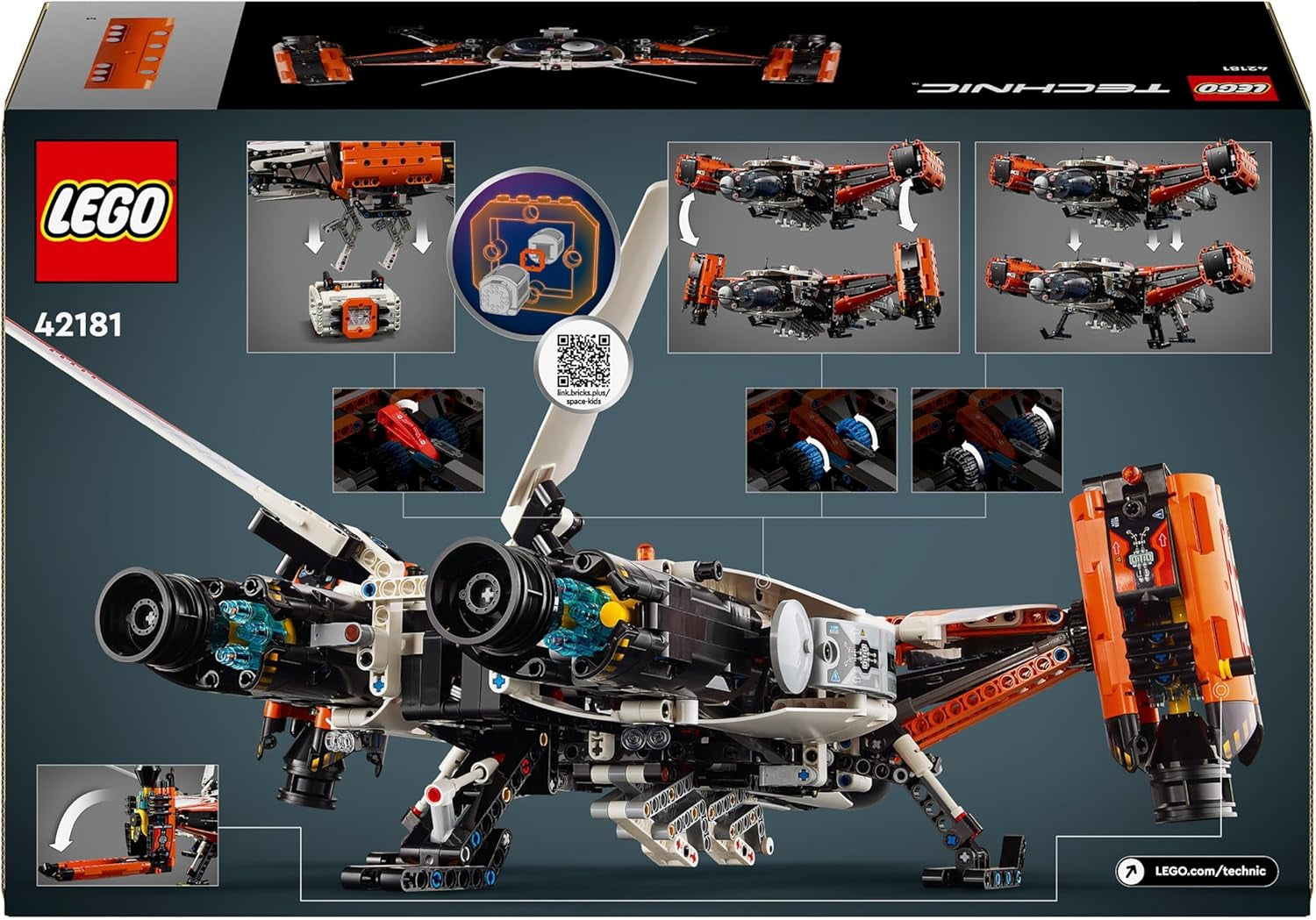 LEGO Technic Vtol Space Transporter LT81, Rumbyggesæt, Rumlegetøj, Rumskib, Mini Rover Legesæt, Gave til drenge og piger over 10 år 42181 Byggesæt Besuche den LEGO-Store