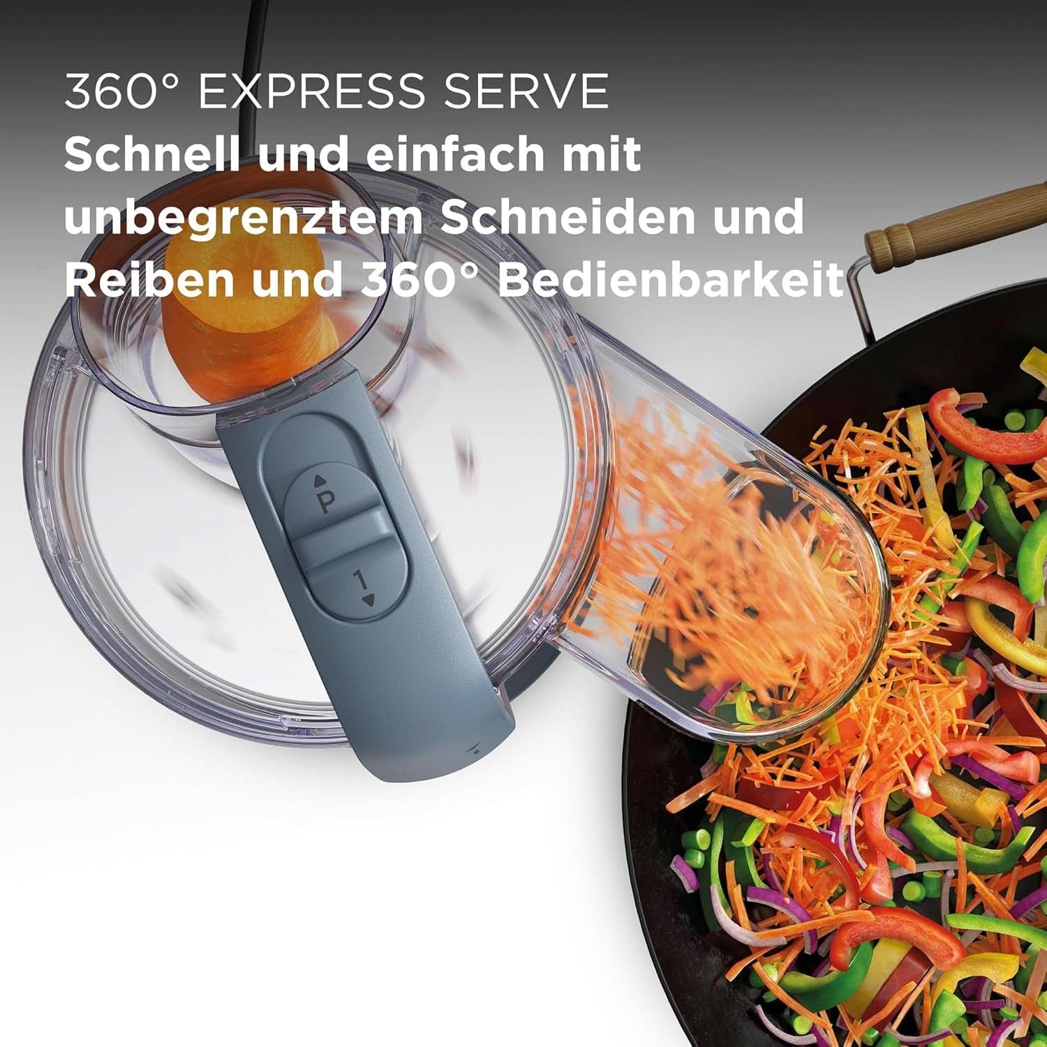 Kenwood Multipro Go FDP22.130GY, Kompakt-Küchenmaschine Nur 30Cm Hoch, Zum Schneiden, Reiben, Pürieren Und Teig Kneten, Express-Serve, 1,3 L Arbeitsbehälter, 650 W, Blau Mother and Child Naty Shop