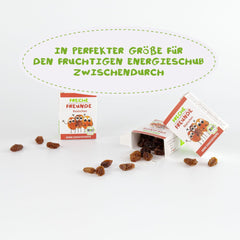 FRECHE FREUNDE Økologiske rosiner, Trockenfrüchte ohne Zucker, ohne Zusatzstoffe, ungeschwefelt, i små Snackboxen, Sultaninen für Kinder, 20er Pack, 20 x (3x14g)