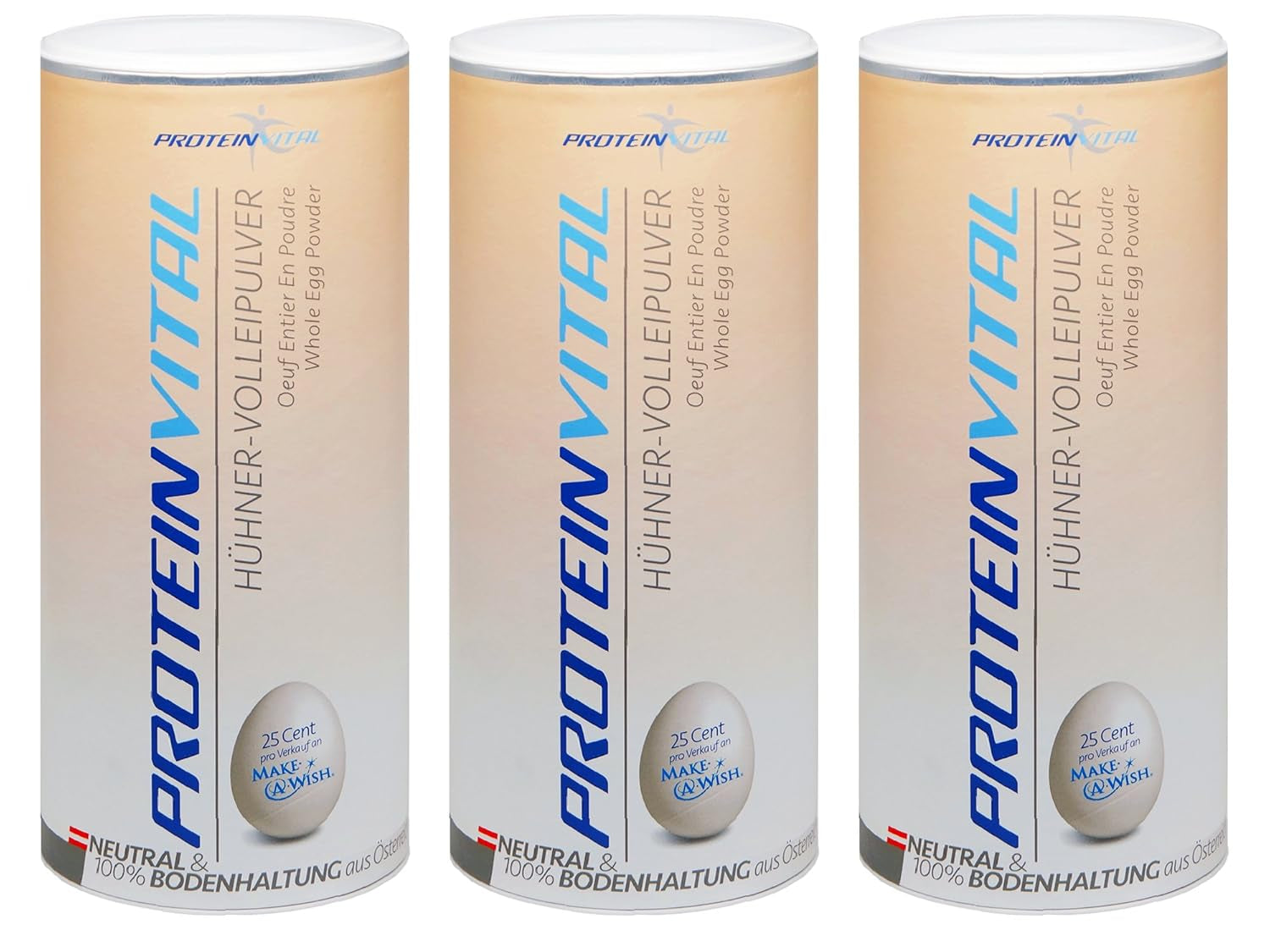 Proteinvital Vollei-Ei-Pulver EIEREI Regional Österreichische Freiland Eier 800g + Anrühr Set, Kraftpapier Doypack mit Zipper