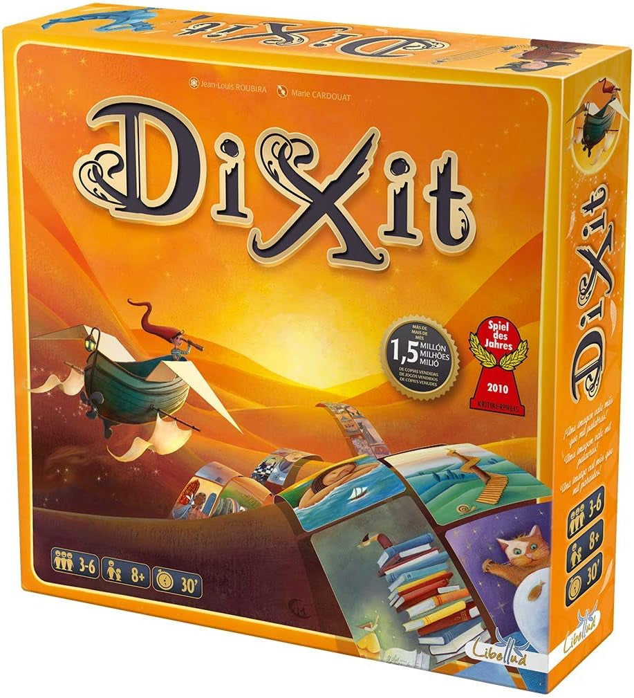Asmodee, Dixit, Tysk version, Basisspil, Et billede er tusind ord værd, Kreativt familiespil for 3-8 spillere fra 8 år og opefter, Årets spil 2010 med 30 minutters spilletid