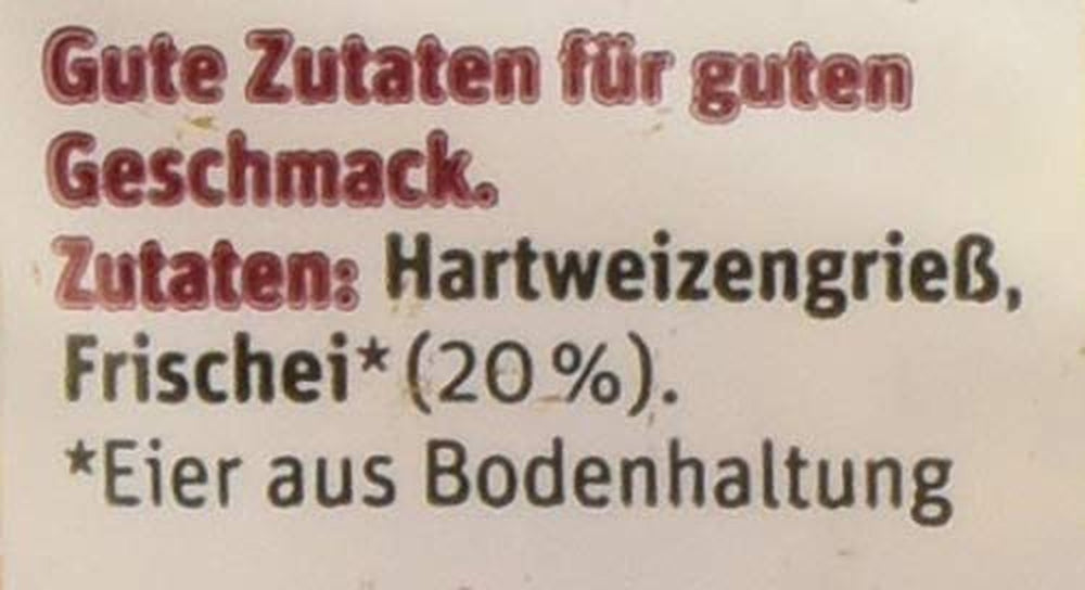 tegut... Nudler med æg og gaffelformet spaghetti, 1 x 500 g